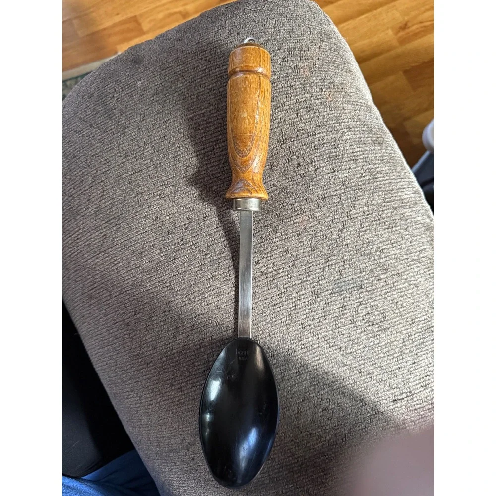 Bonny USA Vintage Black Spoon Ladle with Wooden‎ Handle Kitchen Utensil